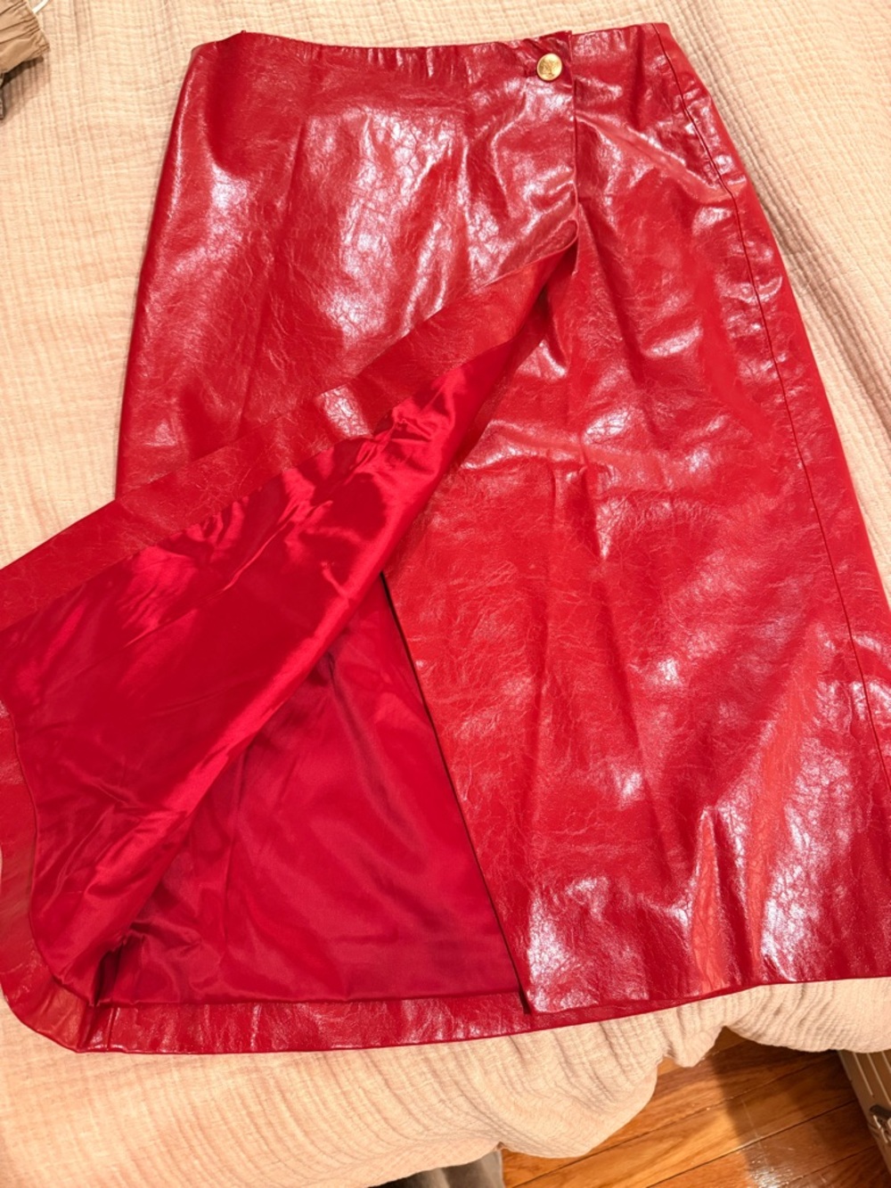 J. Crew Red Patent Midi Pencil Skirt - Picture 5 of 6